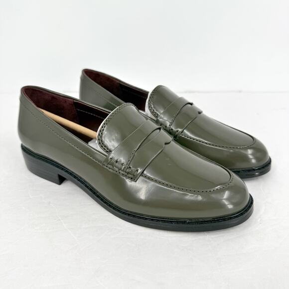 Franco Sarto Womens Alora Penny Loafers US 6.5 M EU 36.5 Green Vegan Patent NIB - Picture 5 of 12